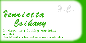 henrietta csikany business card